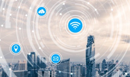 Canva - smart city and wireless communication network, IoT(Internet of Things), ICT(Information Communication Technology)-2-1